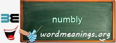 WordMeaning blackboard for numbly